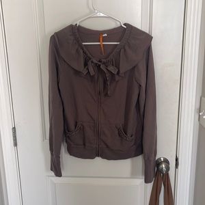 Saturday Sunday Ruffle Zip Up